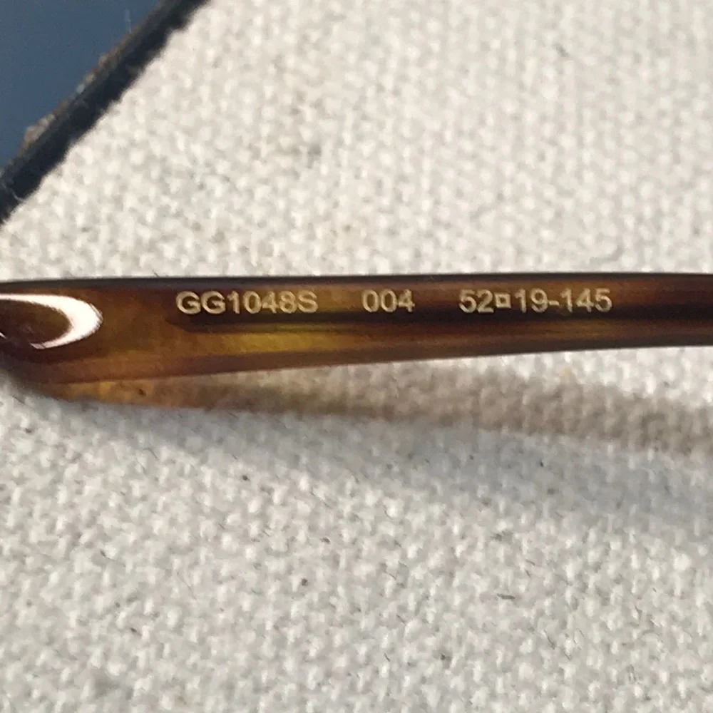 New Authentic Gucci GG1048S 004 Brown and Clear Men's Sunglasses